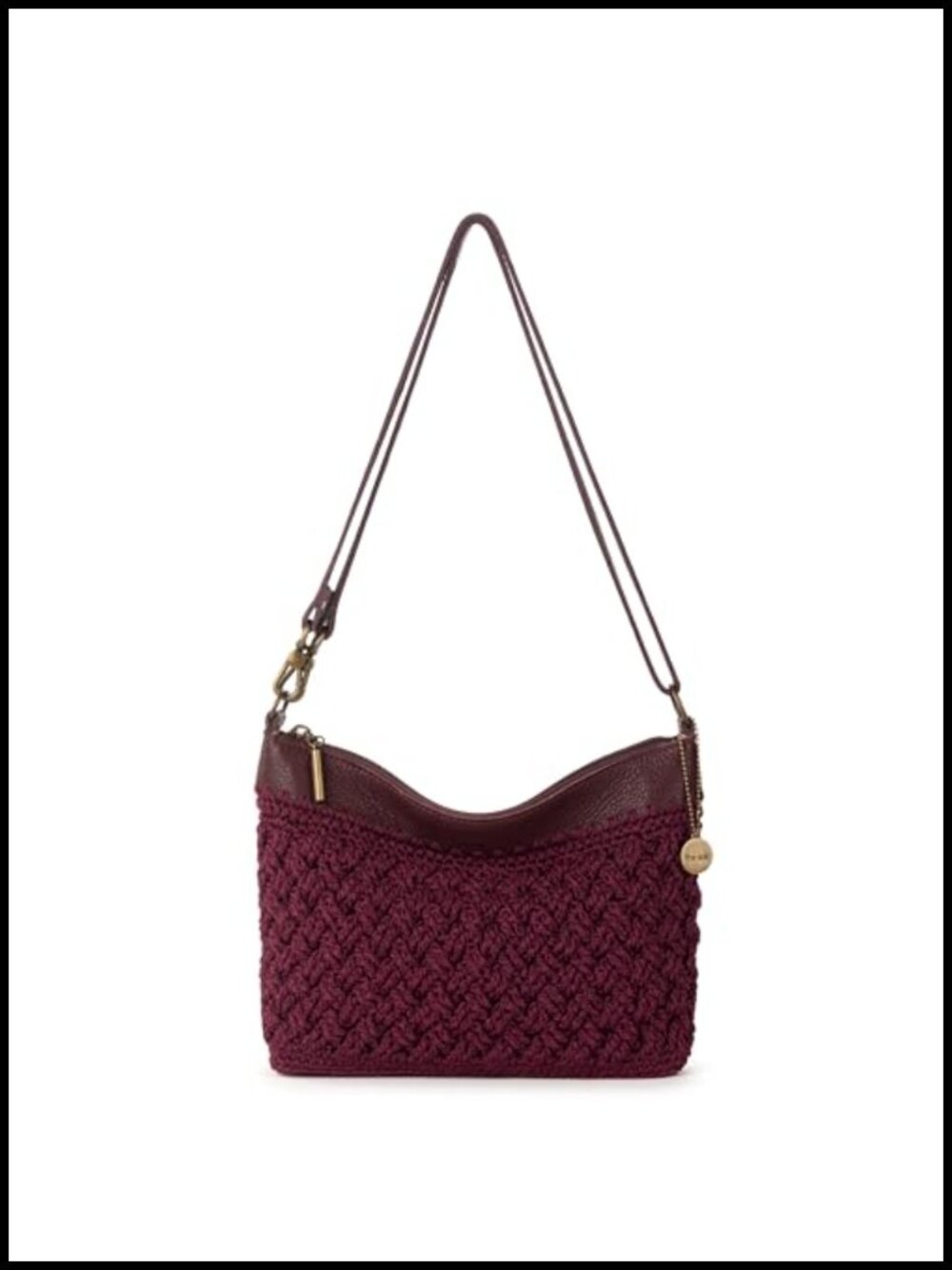 Hand Crochet Convertible Crossbody Bag Clutch Wristlet Recycled Lining